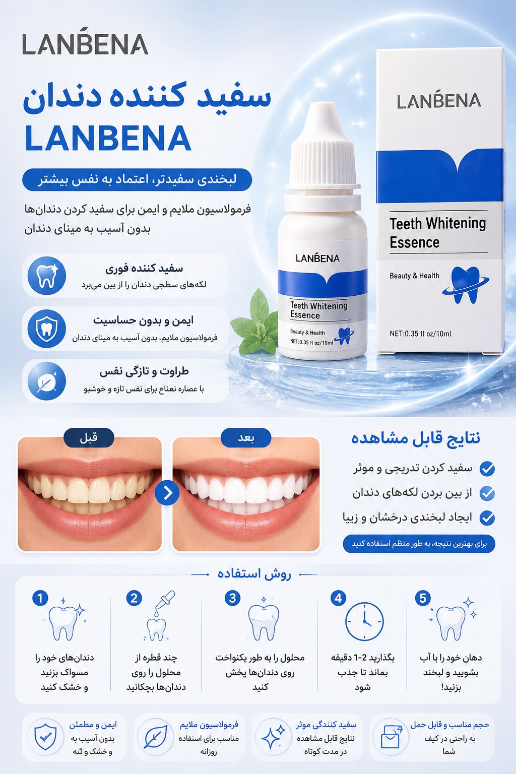 file_000000002124820aa7b85e1ab6effdc5 قطره سفید کننده دندان LANBENA - تصویر 1